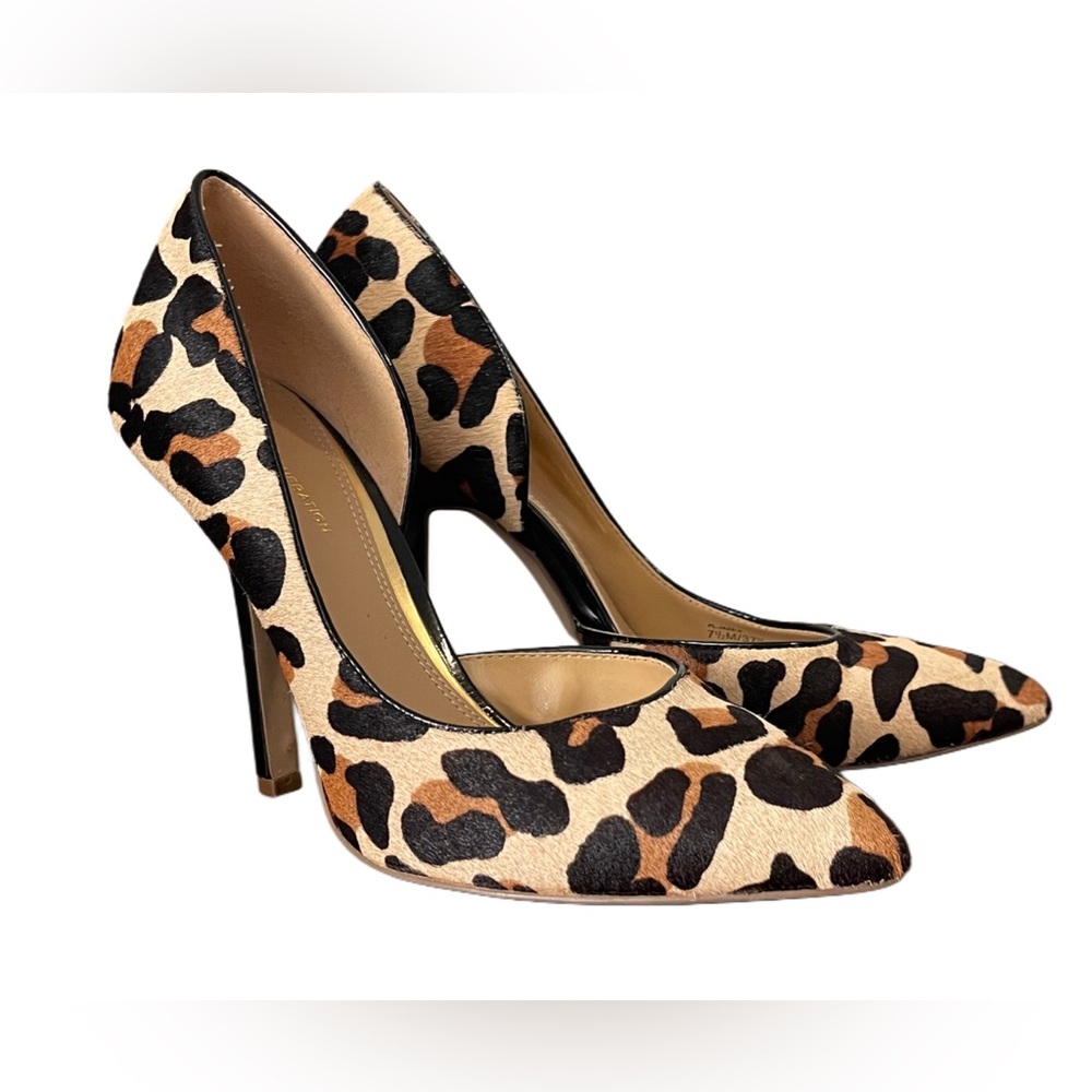 BCBGeneration Animal Print Real Cow Hair Fur Stiletto Pumps Shoes Size 7.5